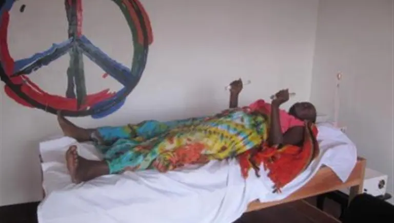Resting with the lights at the Arusha clinic