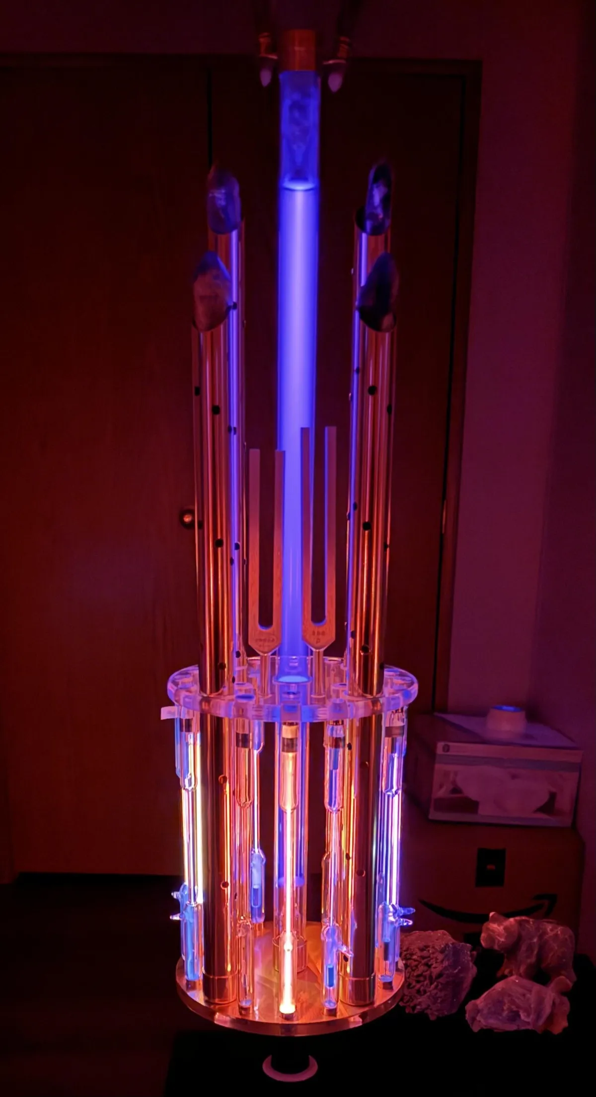 The Tesla Bio-Lights instrument — the coil at work