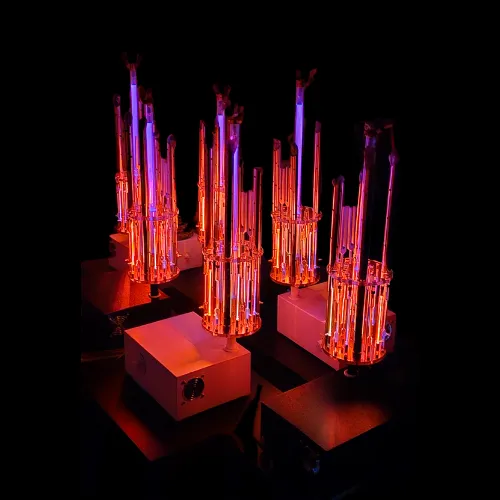 Multiple instruments glowing in the dark