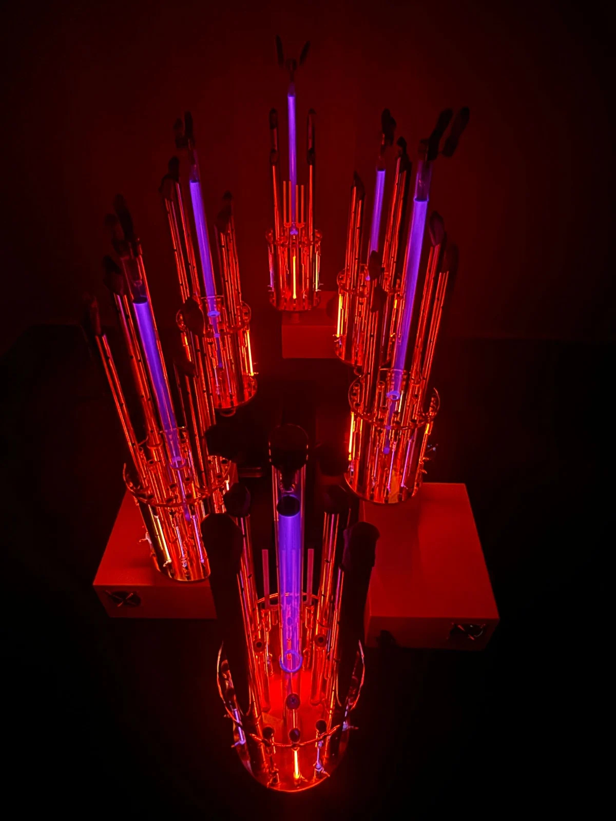 An instrument alight in the dark